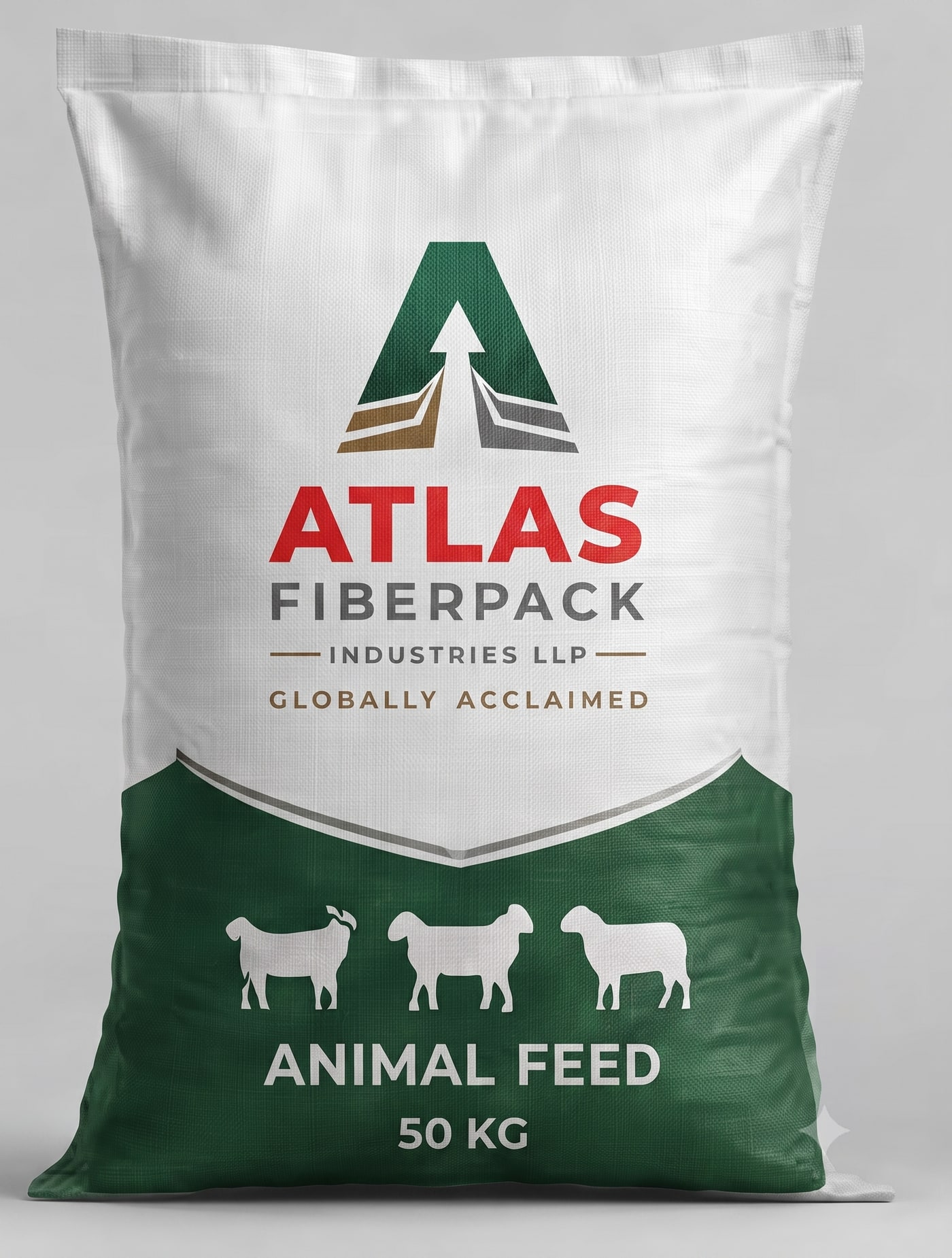 BOPP laminated and printed 50 kg animal feed bag with full-colour graphics
