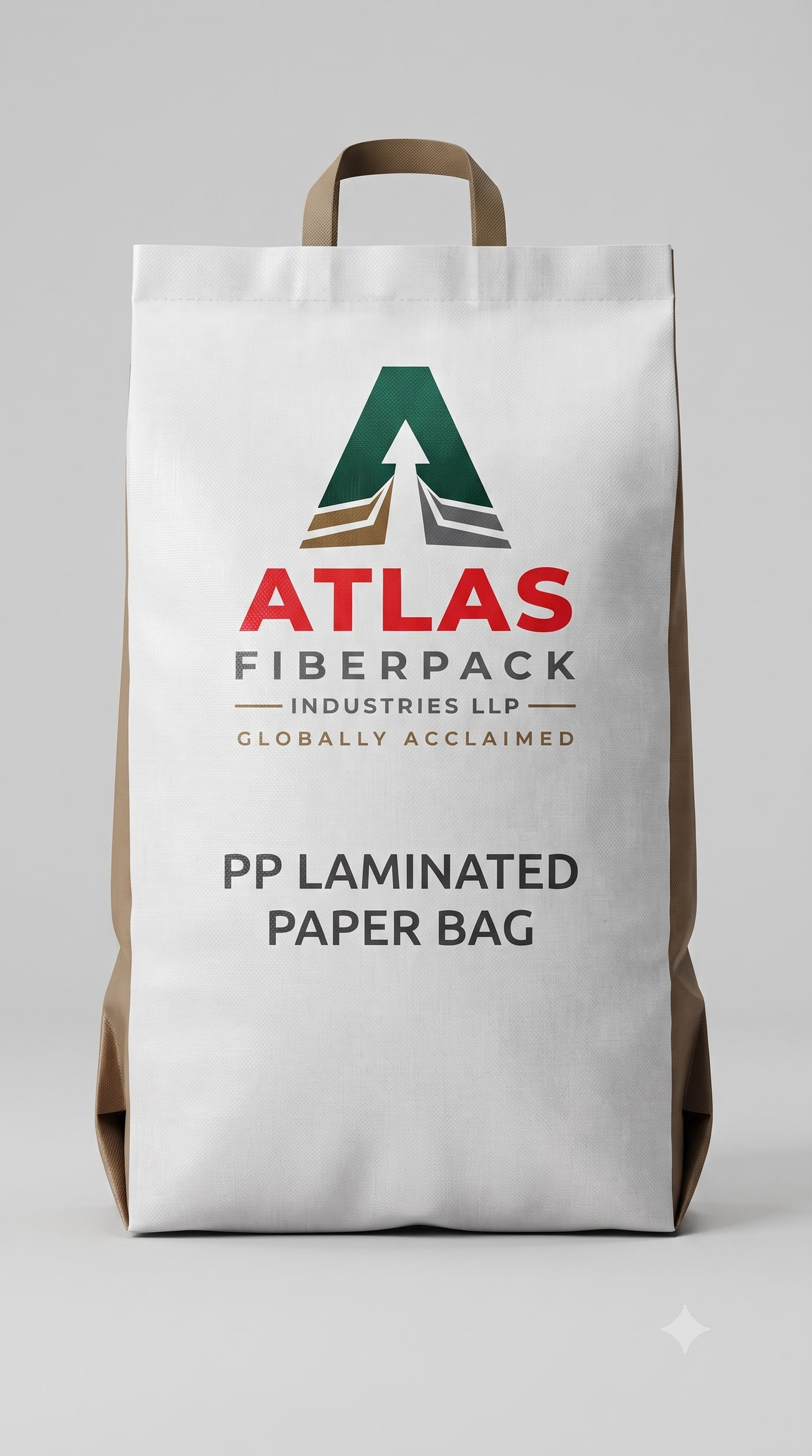PP laminated paper bag with block bottom and carry handle